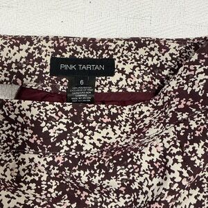 Pink Tartan Purplish Burgundy and Cream Patterned Pencil Skirt